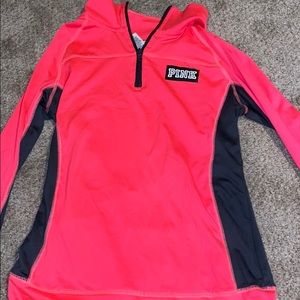 Pink half zip up athletic wear